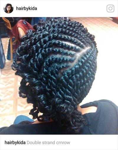 hair with short twisted style